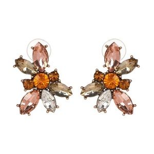 • Amber Cluster Drop Earrings •